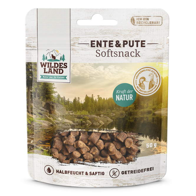 Wildes Land Cat Softsnack Ente & Pute 50g - Wildes Land