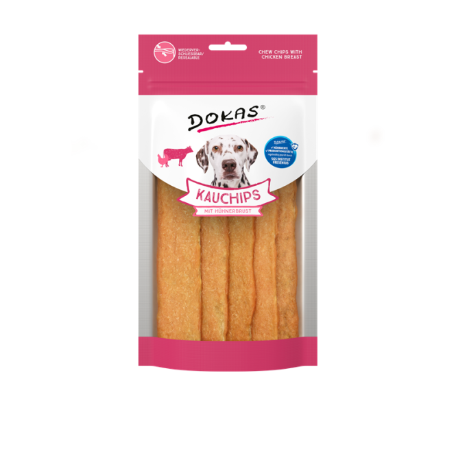 Dokas Dog Snack Kauchips mit Hühnerbrust 175g - Dokas
