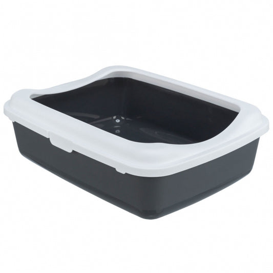 Trixie Katzentoilette Classic mit Rand - dunkelgrau/weiß - Trixie