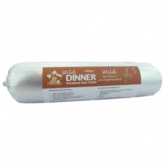 Wild Dinner Gourmet-Wurst Wild mit Reis - 400 g - Pet-Star