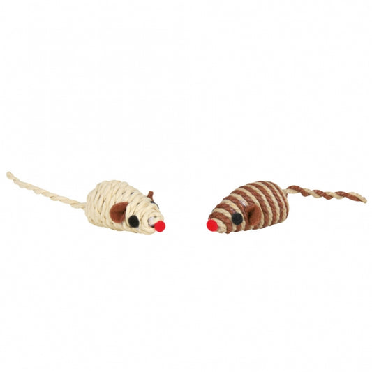 Trixie Spielmaus mit Baumwollgarn und Bast - Trixie
