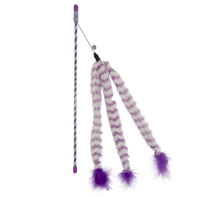 Duvoplus Cat Toy Spielangel Catchy Plüsch-Schwanz - violett/weiß - DUVO