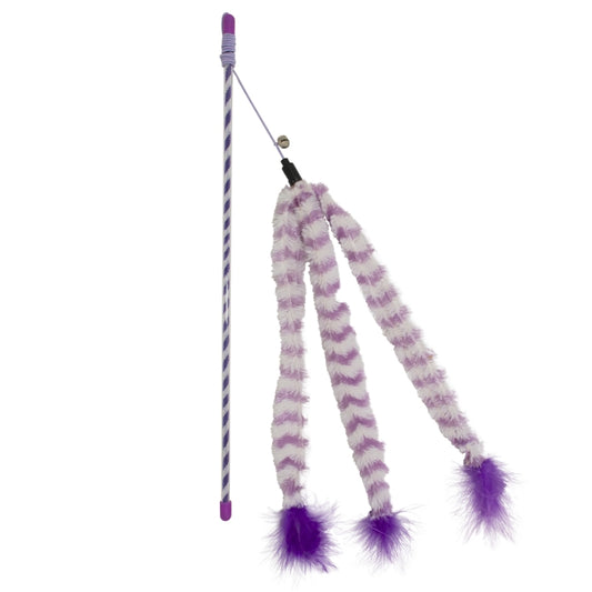 Duvoplus Cat Toy Spielangel Catchy Plüsch-Schwanz - violett/weiß - DUVO