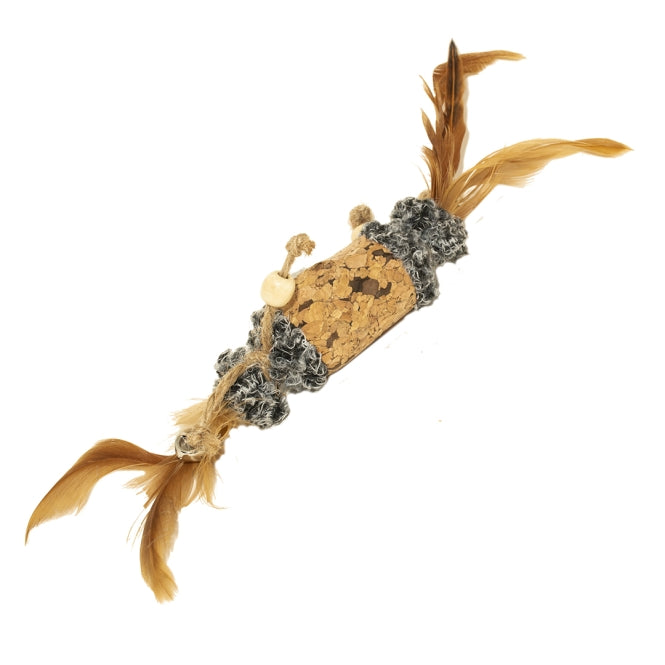 Duvoplus Cat Toy Kork Fass mit Federn & Glocken - DUVO