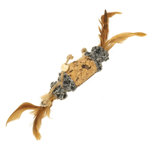 Duvoplus Cat Toy Kork Fass mit Federn & Glocken - DUVO