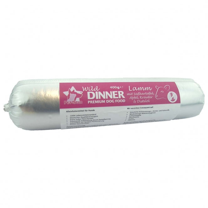 Wild Dinner Gourmet-Wurst Lamm mit Süßkartoffel - Pet-Star