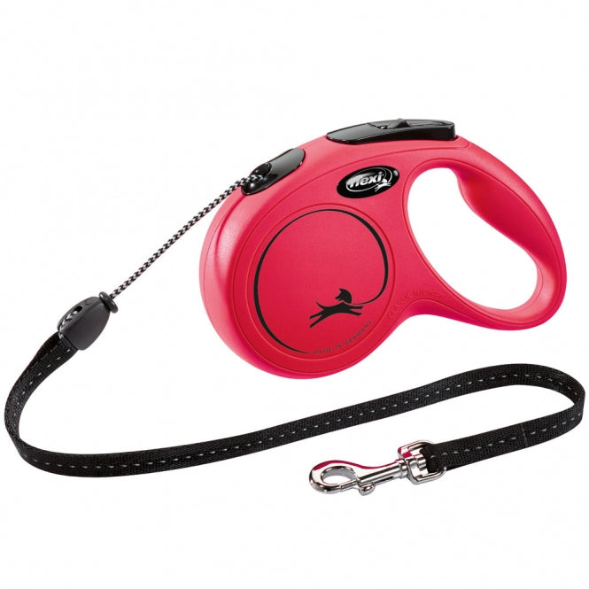 FLEXI Rollleine New CLASSIC Seil - 5m bis - Rot - Flexi