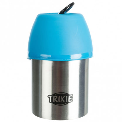 Trixie Edelstahl-Flasche mit Trinknapf - 300 ml - Trixie