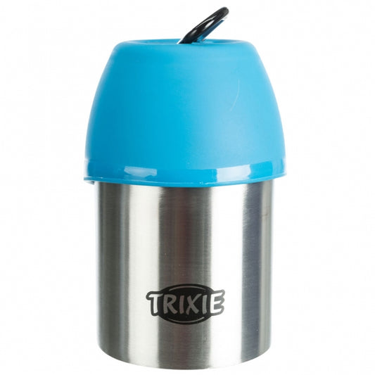 Trixie Edelstahl-Flasche mit Trinknapf - 300 ml - Trixie