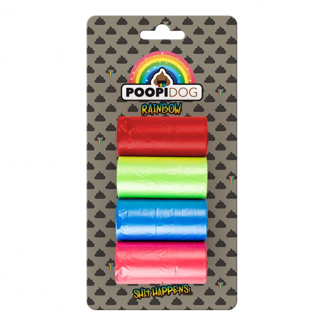 Poopidog Hundekotbeutel Rainbow - 4 x 20 Stück - DUVO