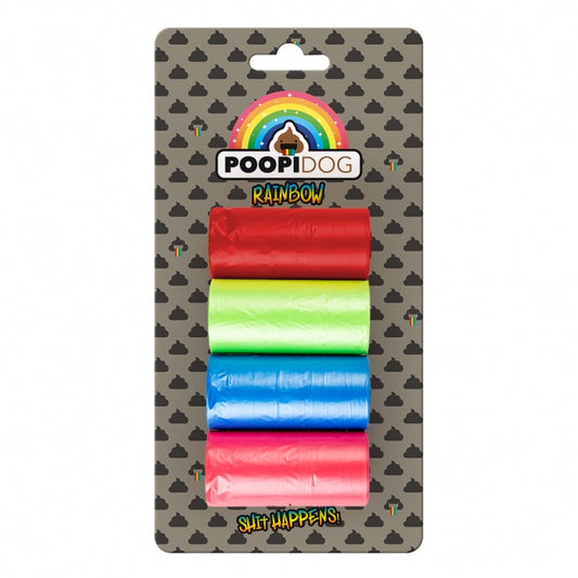 Poopidog Hundekotbeutel Rainbow - 4 x 20 Stück - DUVO