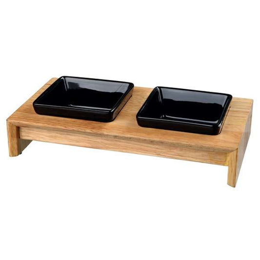 Trixie Napf-Set Keramik/Holz - 2 x 0,2 l - Trixie