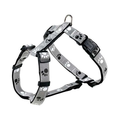 Trixie Geschirr Silver Reflect - Pfotenmotiv - 49?65 cm / 20mm - Trixie