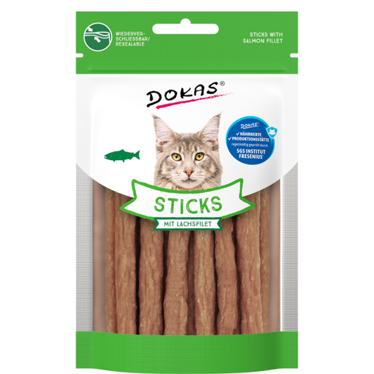 Dokas Cat Snack Sticks mit Lachsfilet 30g - Dokas