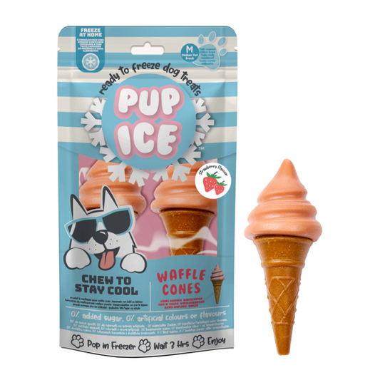Pup Ice Waffle Cones Strawberry M - Imaginelles - Pup Ice