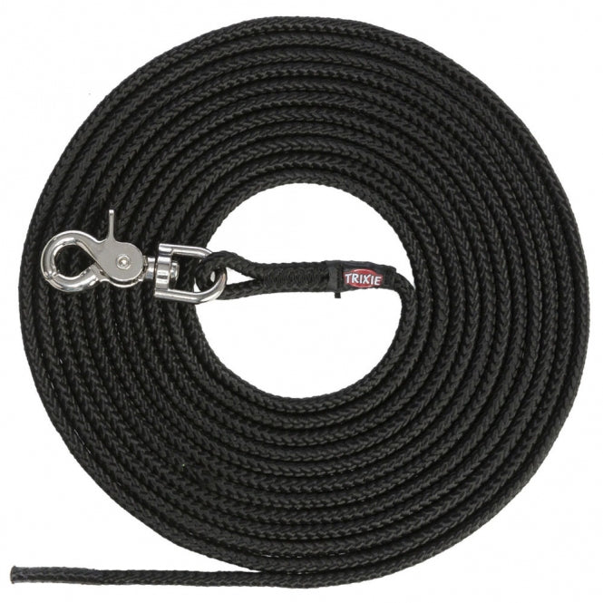 Trixie Schleppleine, rund aus Segeltau mit Trigger Snap Hook - schwarz - 5 - Trixie