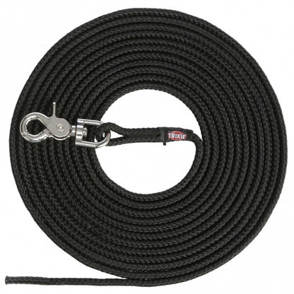 Trixie Schleppleine, rund aus Segeltau mit Trigger Snap Hook - schwarz - 5 - Trixie
