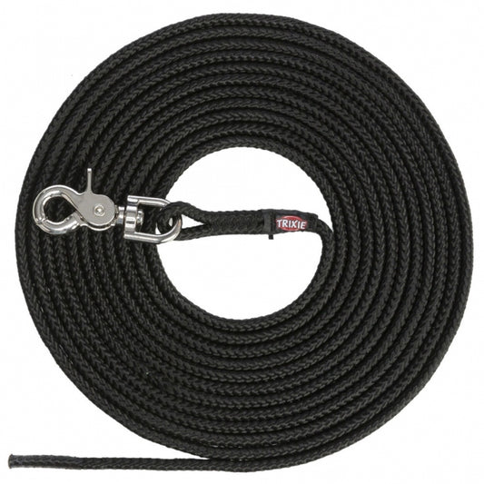 Trixie Schleppleine, rund aus Segeltau mit Trigger Snap Hook - schwarz - 5 - Trixie