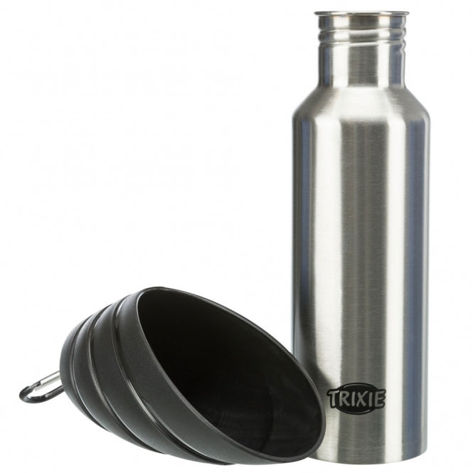 Trixie Edelstahl-Flasche mit Trinknapf - Trixie