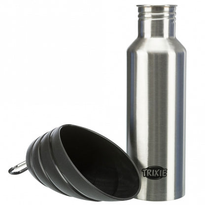 Trixie Edelstahl-Flasche mit Trinknapf - Trixie