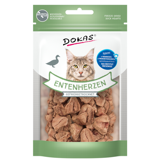 Dokas Cat Snack Entenherzen gefriergetrocknet 15g - Dokas