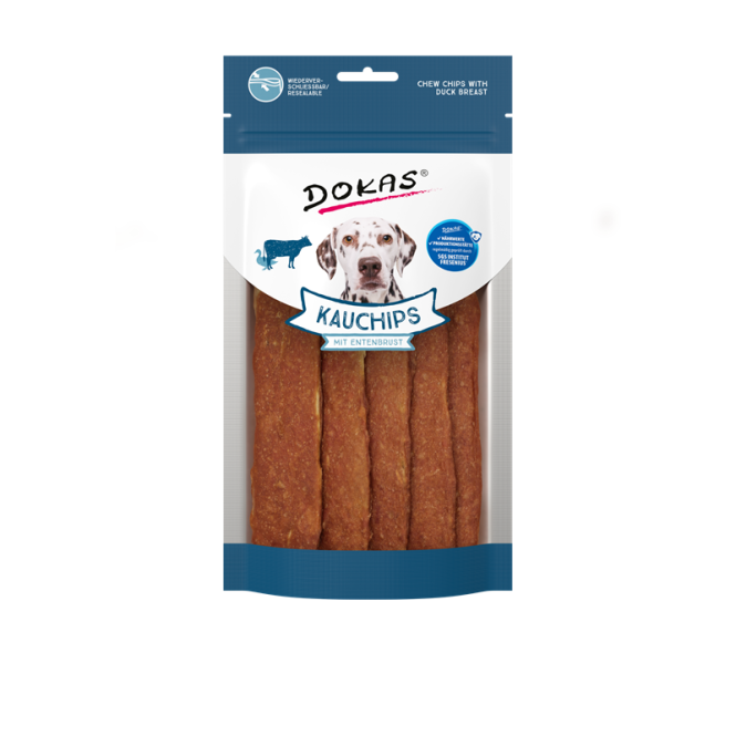 Dokas Dog Snack Kauchips mit Entenbrust 175g - Dokas