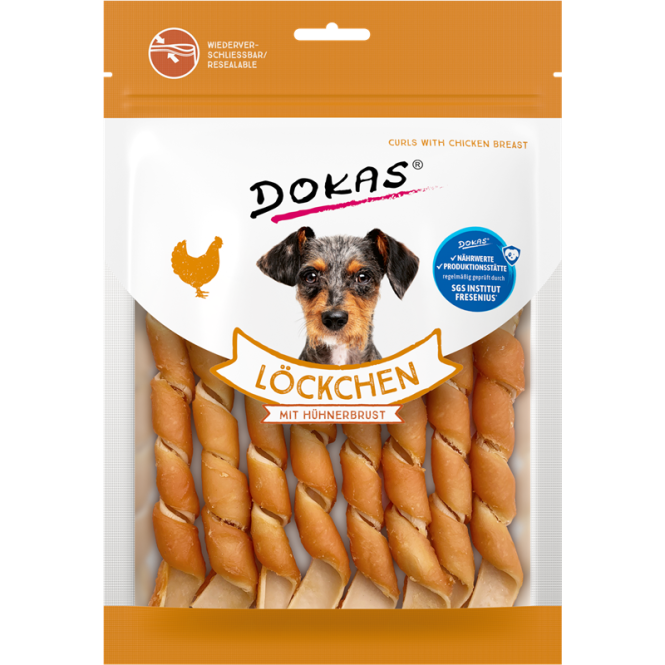 Dokas Dog Snack Löckchen mit Hühnerbrust 120g - Dokas