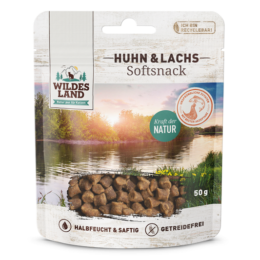Wildes Land Cat Softsnack Huhn & Lachs 50g - Wildes Land