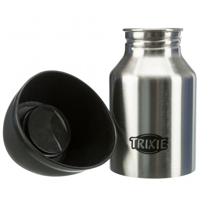 Trixie Edelstahl-Flasche mit Trinknapf - Trixie