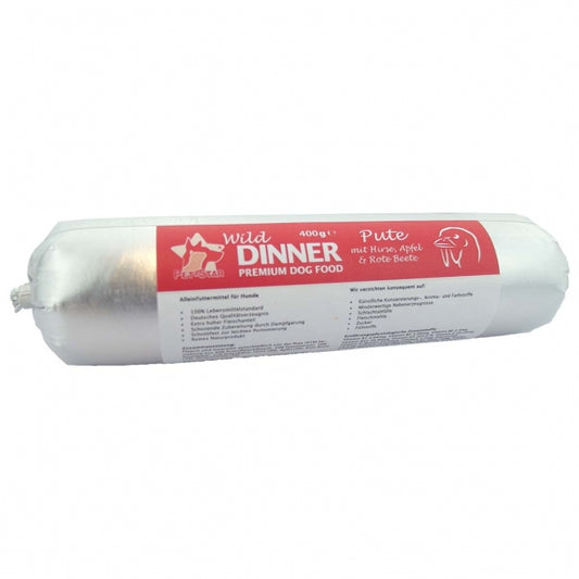 Wild Dinner Gourmet-Wurst Pute mit Hirse - 400 g - Pet-Star