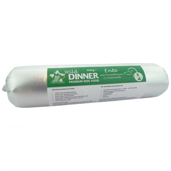 Wild Dinner Gourmet-Wurst Ente mit Preiselbeeren - 400 g - Pet-Star