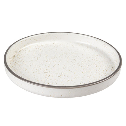 Duvoplus flacher Keramiknapf Stone Speckle - weiß - DUVO