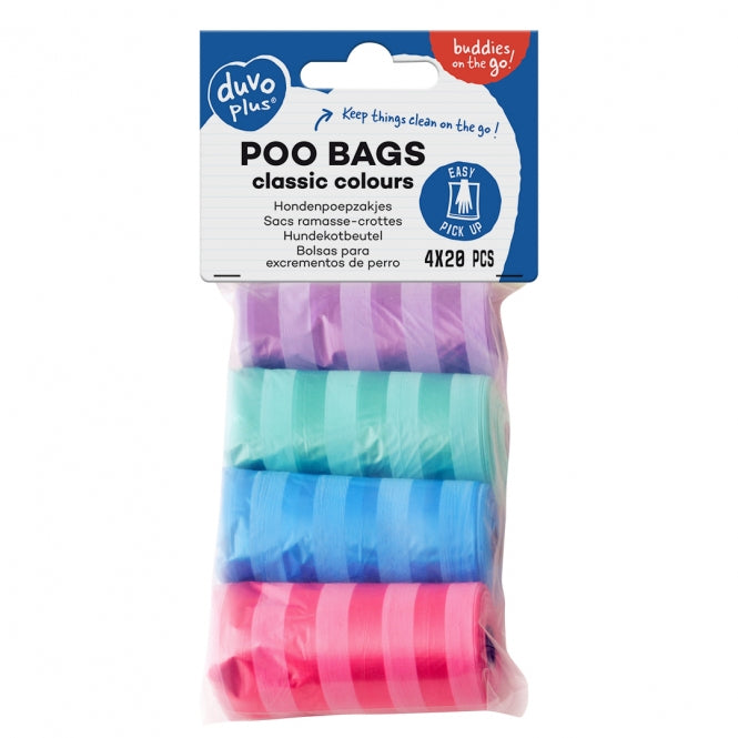 Duvoplus Hundekotbeutel classic colour 4 x 20 Stück - Streifen - DUVO