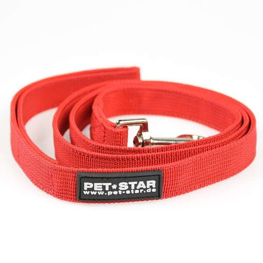 Pet-Star Leine (passend zum Pet-Star Softgeschirr / Netzgeschirr) - Rot - Pet-Star