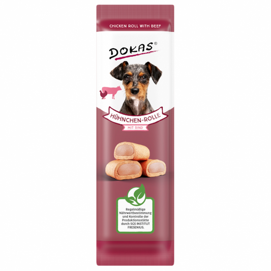 Dokas Dog Snack Hühnchen-Rolle mit Rind 10g - Dokas