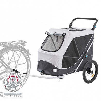 Trixie Fahrrad-Anhänger für Hunde - grau/schwarz - - Trixie