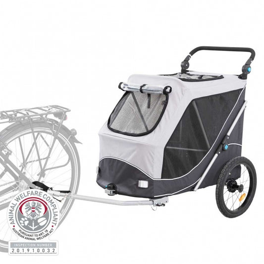 Trixie Fahrrad-Anhänger für Hunde - grau/schwarz - - Trixie