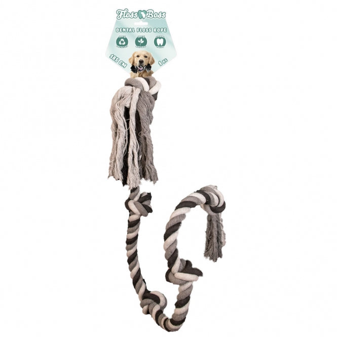 Floss Boss Dental Baumwollseil mit 5 Knoten - 185 cm - Hofman Animal Care