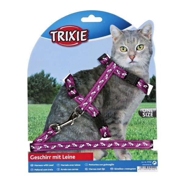Trixie Katzen-Garnitur mit Leine + Schnappverschlüssen - Trixie
