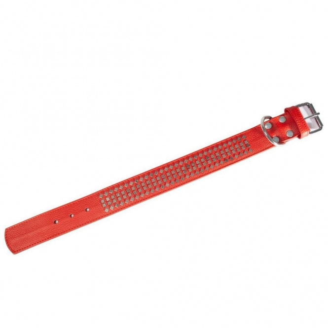 Karlie Vintage Halsband mit 4eck-Nieten 50mm - Rot - / - Karlie
