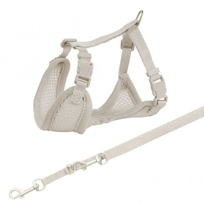Trixie Junior Welpen-Softgeschirr mit Leine - hellgrau - Trixie