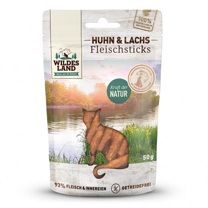 Wildes Land Cat Fleischsticks Huhn & Lachs 50g - Wildes Land
