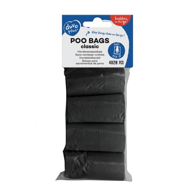 Duvoplus Hundekotbeutel classic schwarz - 4 x 20 Stück - DUVO