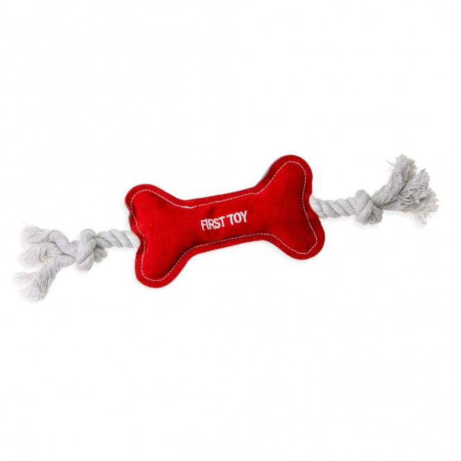 Karlie Flamingo Puppy Knochen aus Leder-Baumwollmix - Karlie