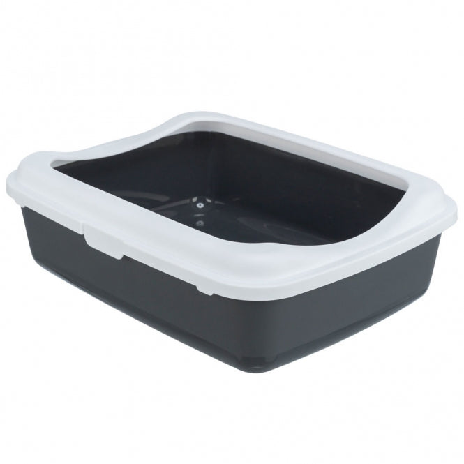 Trixie Katzentoilette Classic mit Rand - dunkelgrau/weiß - Trixie